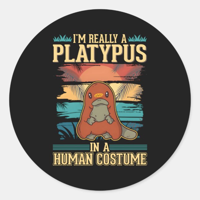 Platypus Halloween Runder Aufkleber (Vorderseite)
