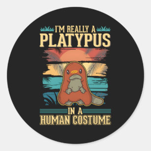 Platypus Halloween Runder Aufkleber
