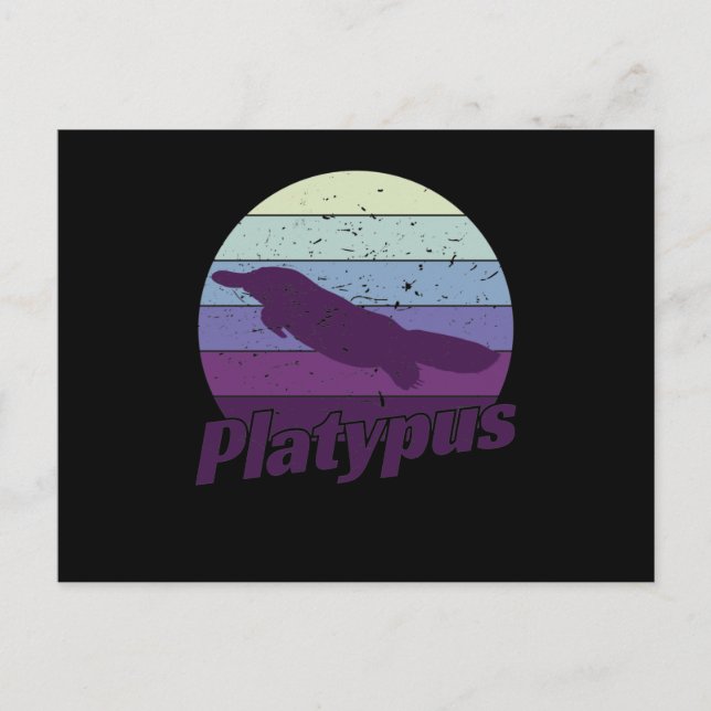 Platypus im Retro Style Postkarte (Vorderseite)