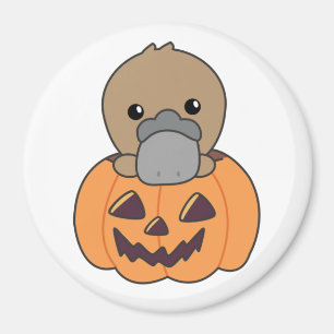 Platypus in Pumpkin Sweet Animals Happy Halloween Magnet