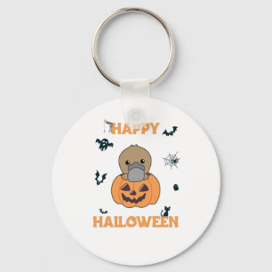 Platypus in Pumpkin Sweet Animals Happy Halloween Schlüsselanhänger
