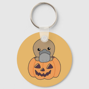 Platypus in Pumpkin Sweet Animals Happy Halloween Schlüsselanhänger