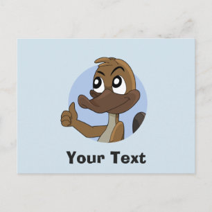 Platypus mit Daumen auf der Postkarte des Cartoon