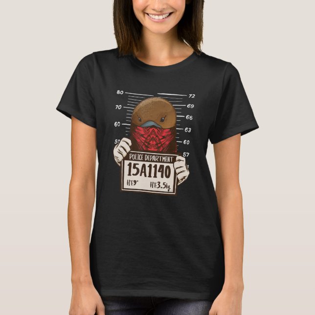 Platypus Mugshot Wildlife Animal Duckbill Platyp T-Shirt (Vorderseite)
