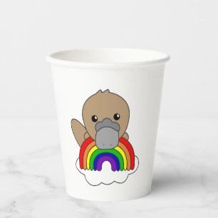 Platypus Rainbow-Niedliche Tiere farbenfroh Pappbecher
