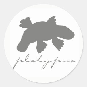 Platypus-Silhouette-Aufkleber Runder Aufkleber