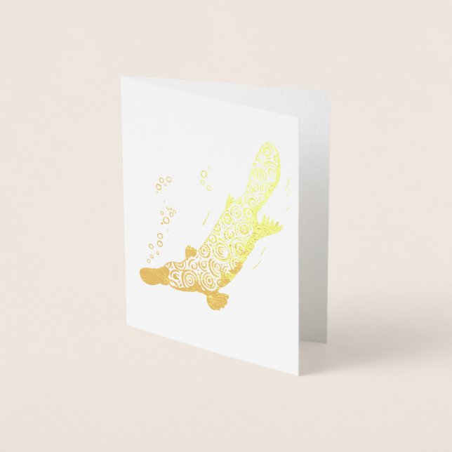 Platypus stilisierte Gold-Karte für Tiere Folienkarte (Vorderseite)