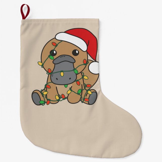 Platypus Weihnachts-Wintertiere Urlaub Platypus Großer Weihnachtsstrumpf (Vorderseite)