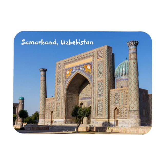 Platz bei Sonnenuntergang - Samarkand, Usbekistan Magnet (Horizontal)