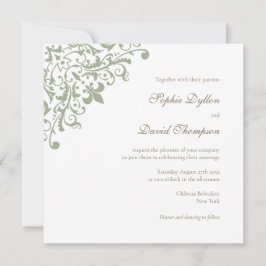 Platz der französischen Regency Green Lilie Einladung