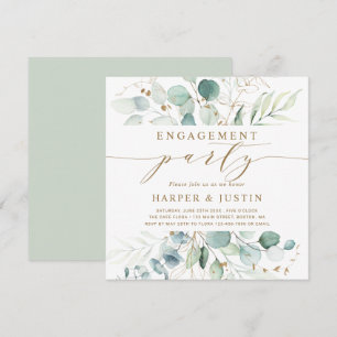 Platz der Gold- und grünen botanischen Engagement- Einladung