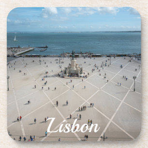 Platz des Handels von oben in Lissabon, Portugal Getränkeuntersetzer