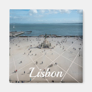 Platz des Handels von oben in Lissabon, Portugal Magnet