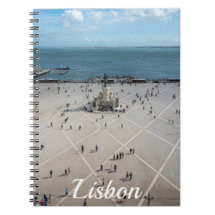 Platz des Handels von oben in Lissabon, Portugal Notizblock