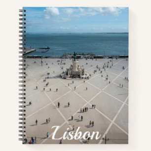 Platz des Handels von oben in Lissabon, Portugal Notizbuch