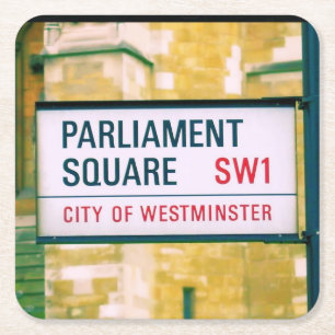 Platz des Parlaments - Stadt Westminster - Unterse Rechteckiger Pappuntersetzer