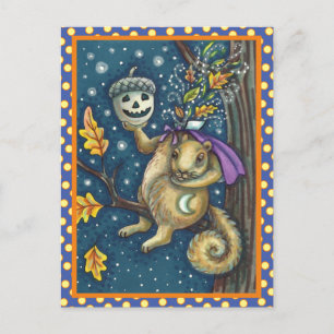 PLATZ FÜR SCHLAFHOLZ & ACORN, FUNNY HALLOWEEN POSTKARTE
