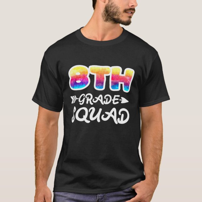 Platz I der achten Klasse Lehrer I Gefärbte Krawat T-Shirt (Vorderseite)