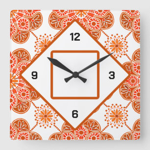 Platz Orange Wall Uhr für Landküche