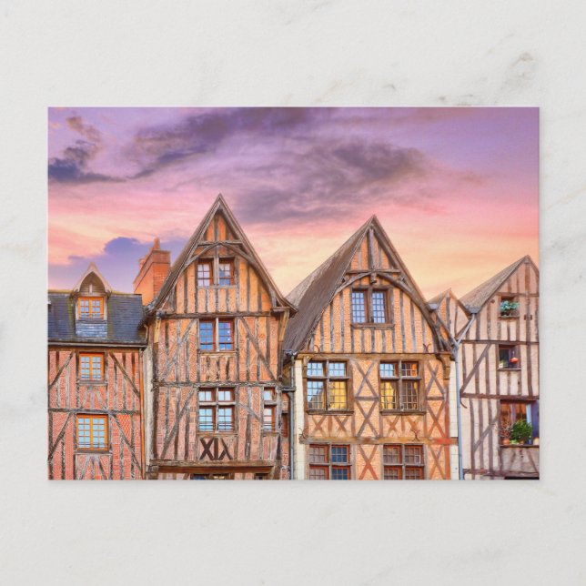 Platz Plumereau in Tours, Frankreich Postkarte (Vorderseite)