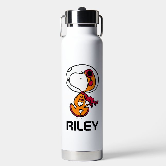 PLATZ | Snoopy Astronaut | Name hinzufügen Trinkflasche (Vorderseite)