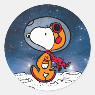 PLATZ   Snoopy Astronaut Runder Aufkleber