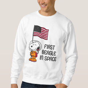 PLATZ   Snoopy mit Flaggenastronaut Sweatshirt