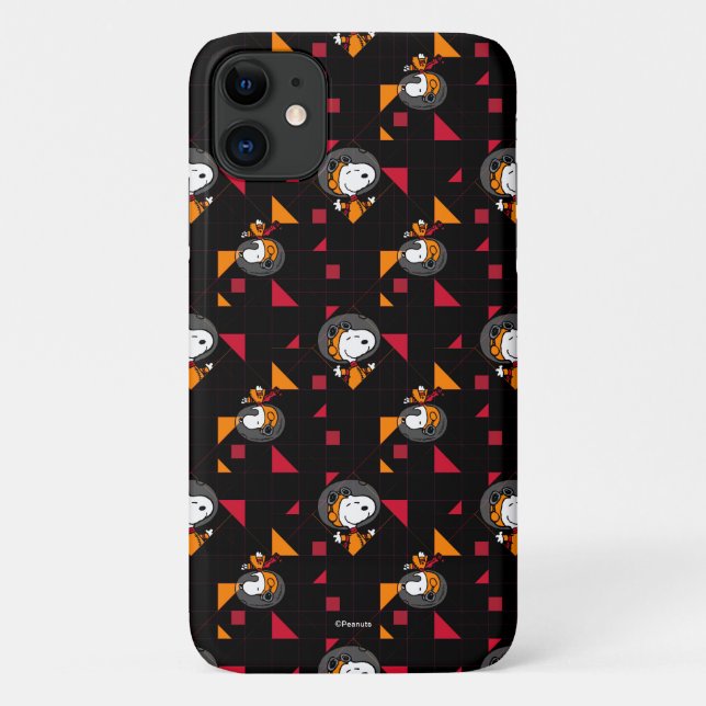 PLATZ | Snoopy Space Anzug Schwarzes Muster Case-Mate iPhone Hülle (Rückseite)