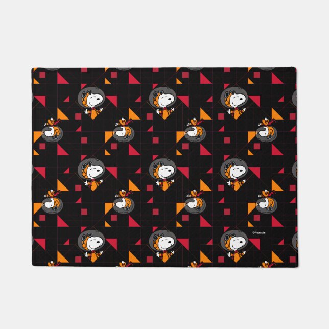 PLATZ | Snoopy Space Anzug Schwarzes Muster Fußmatte (Vorderseite)