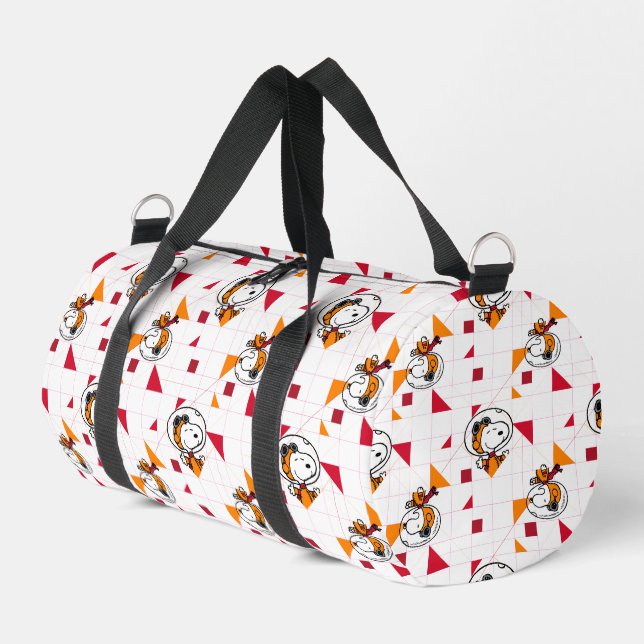 PLATZ | Snoopy Space Anzug Weißes Muster Duffle Bag (Linke Seite)