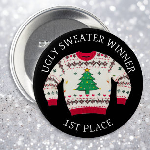 Platz Ugly Sweater Gewinner   Weihnachten Button