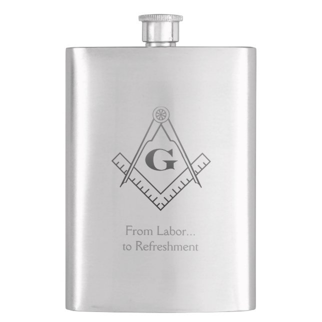Platz und Kompass mit Inset G Flachmann (Vorderseite)