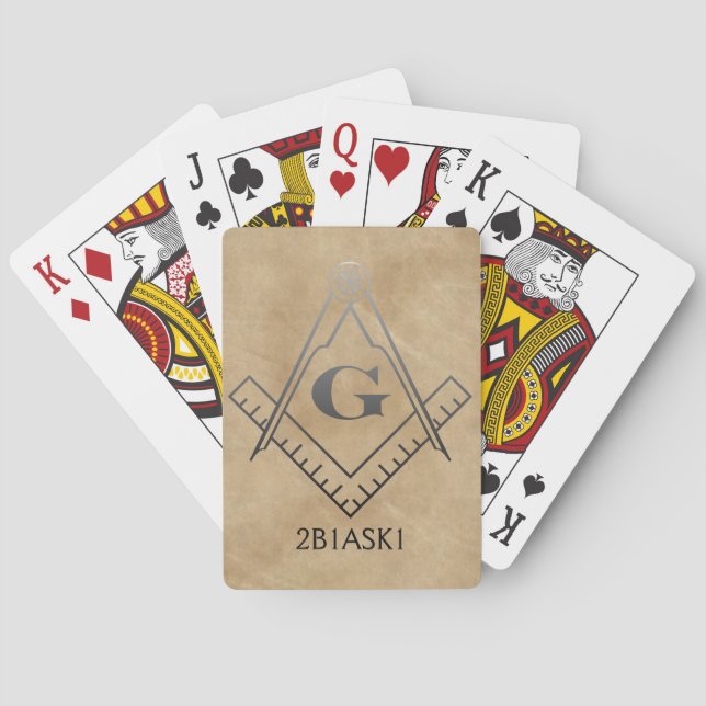 Platz und Kompass mit Inset G - Ombre Spielkarten (Rückseite)