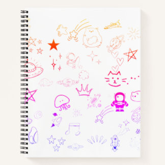 Platz und Planets Doodle Personalisiertes Notebook Notizbuch