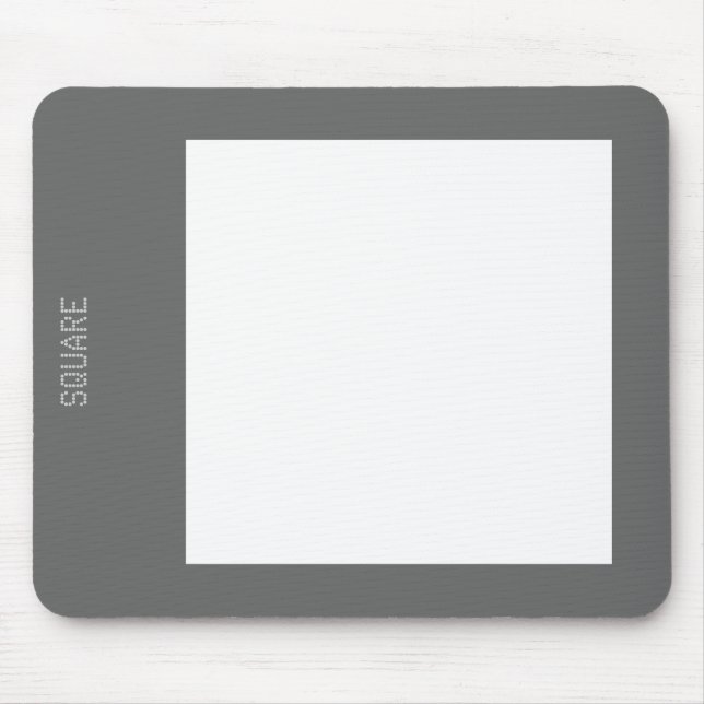 Platz - Weiß auf Grau Mousepad (Vorne)