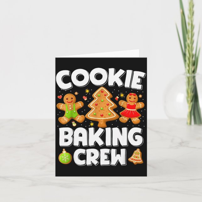 Plätzchen-Back-Crew Weihnachten Lebkuchen-Team Squ Karte (Vorderseite)