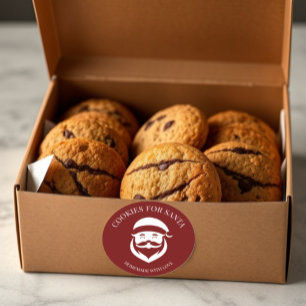 Plätzchen für den Weihnachtsmann Runder Aufkleber