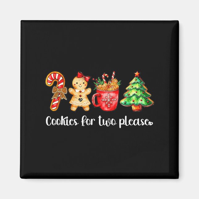 Plätzchen Für Zwei Bitte,Weihnachten Schwangerscha Magnet (Vorne)