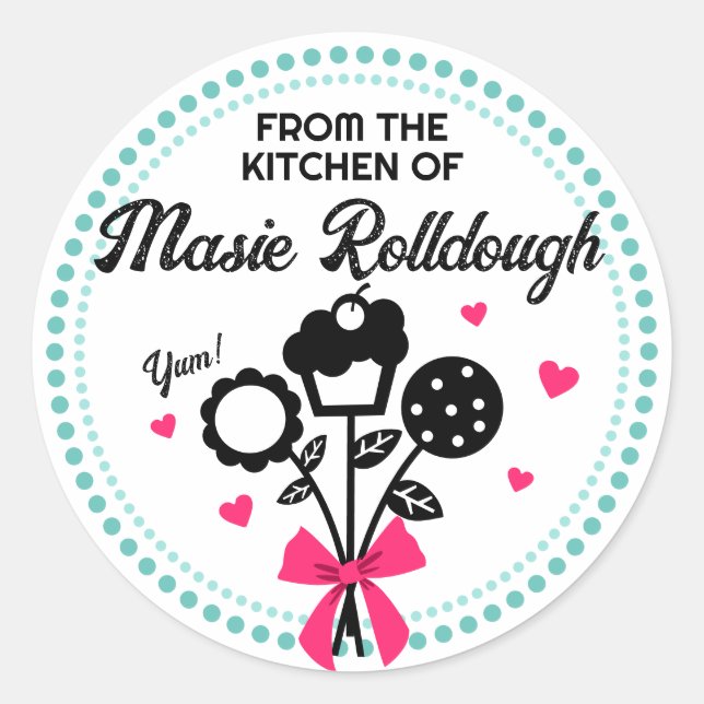 Plätzchen-Kuchen-Backgeschenk-Aufkleber 2 Runder Aufkleber (Vorderseite)