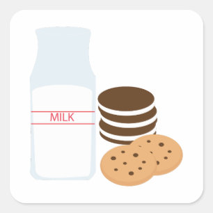 Plätzchen-Milch Quadratischer Aufkleber