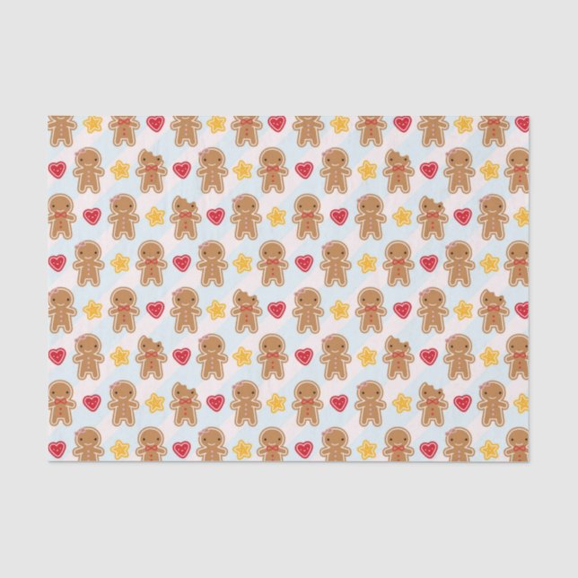 Plätzchen niedliche Kawaii Lebkuchen-Männer Seidenpapier (Vorderseite)
