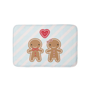 Plätzchen niedliche Kawaii Lebkuchen-Paare Badematte