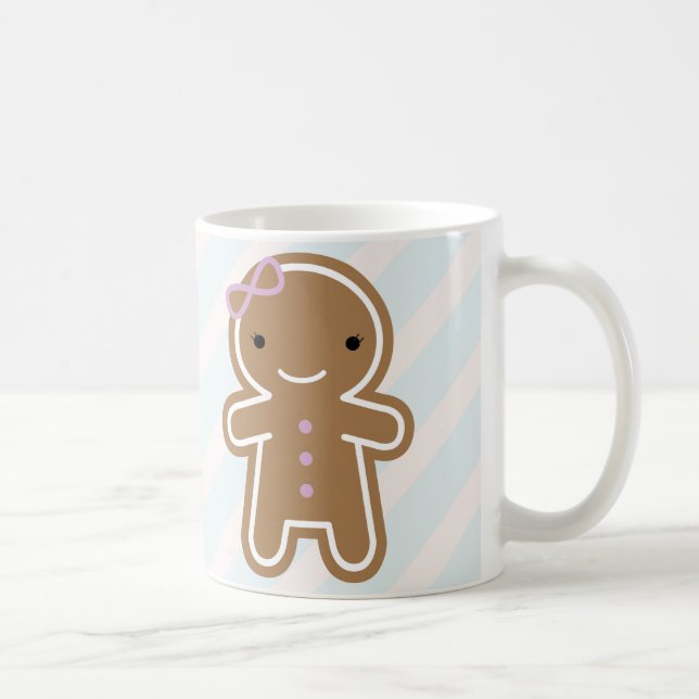 Plätzchen niedliches Kawaii Lebkuchen-Mädchen Kaffeetasse (Rechts)