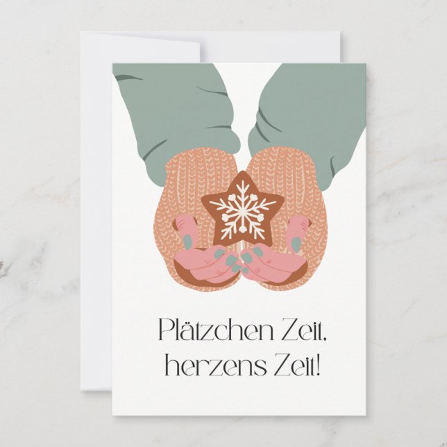 Plätzchen Zeit, Herzens Zeit Dankeskarte (Vorderseite)