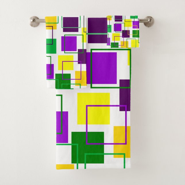 Plätze und Konturen von Mardi Gras Badhandtuch Set (Insitu)