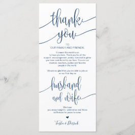 Platzierung Dankeschön Karte für das Hochzeitsesse