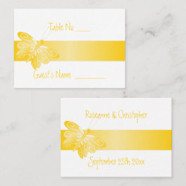 Platzierung für Hochzeitskartentasche Gelber Schme Platzkarte