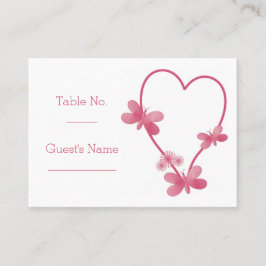 Platzierungskarte für Hochzeiten Rosa Herzklopfen Platzkarte