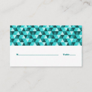 Platzkarte aquamarin geometrischer Dreiecke