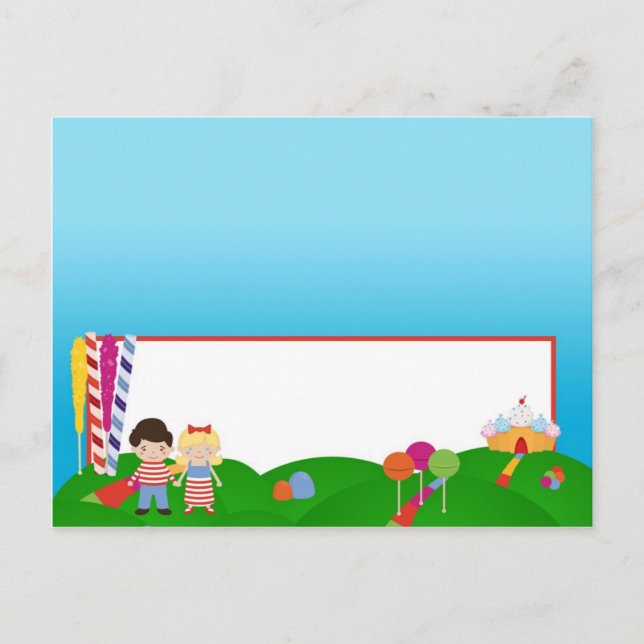 Platzkarte Candy Land Ice Cream Lollipop Postkarte (Vorderseite)